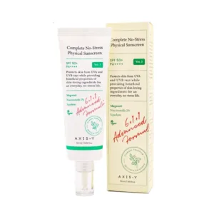 کرم ضد آفتاب بی رنگ تسکین دهنده اکسیس وای +SPF 50 مدل Complete No-Stress حجم 50 میل