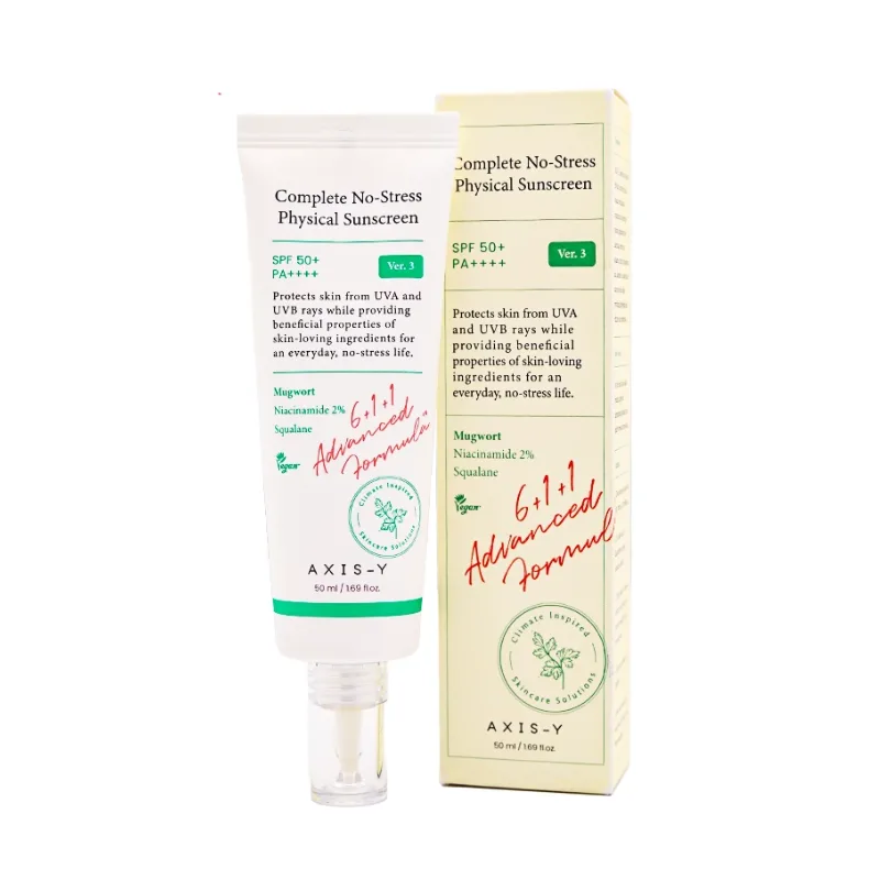 کرم ضد آفتاب بی رنگ تسکین دهنده اکسیس وای +SPF 50 مدل Complete No-Stress حجم 50 میل